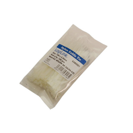 fascette per cablaggio 2,5 * 100mm 100 bianco [kab0001]