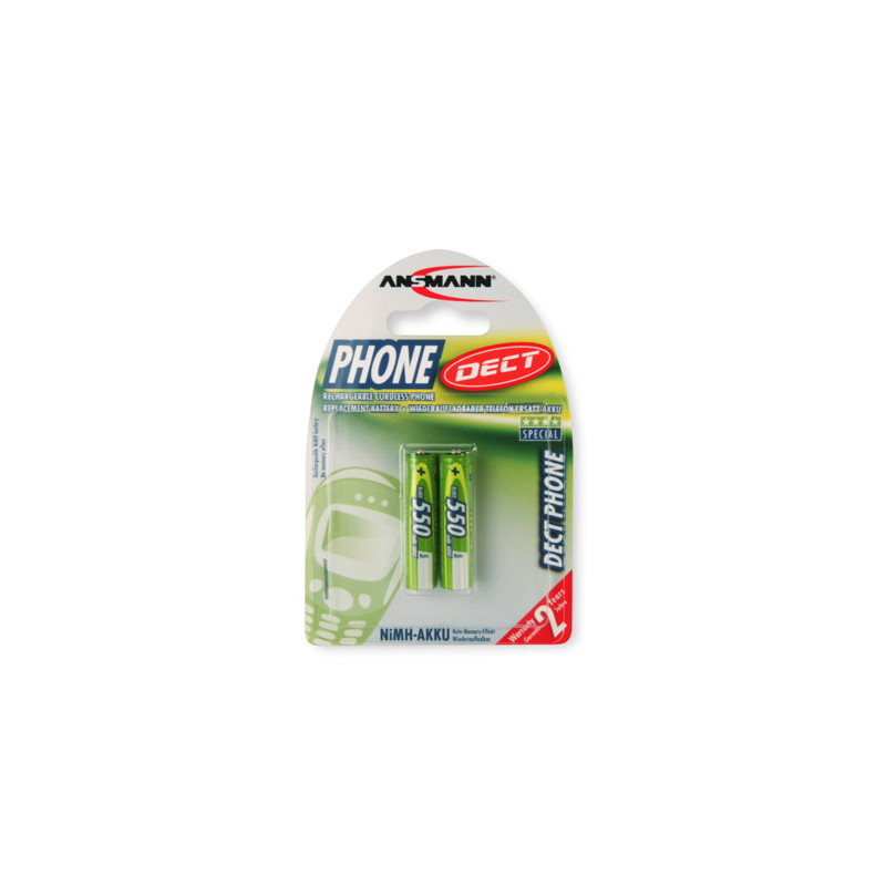 pila ricaricabile ansmann 2 pz. maxe nimh aaa mini stilo 550 mah