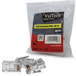 connettori trasparenti vultech rj45 50 pz. (sn21401) [sn21401]