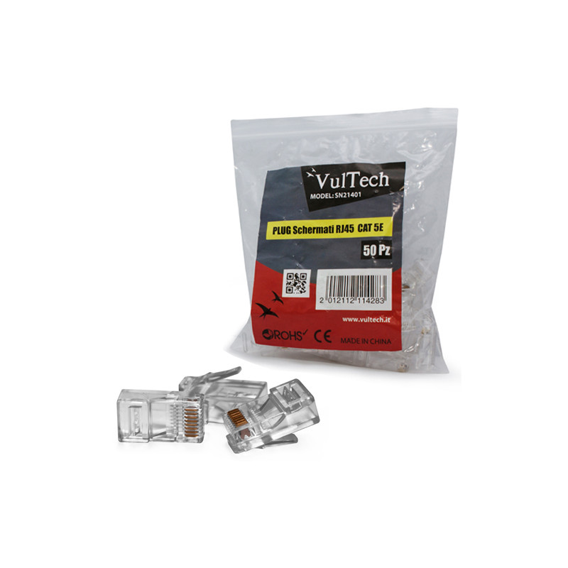 connettori trasparenti vultech rj45 50 pz. (sn21401) [sn21401]