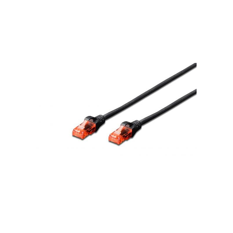 cavo di rete digitus rj45 u/utp cat6 0.50m nero protezione della
