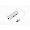 hub usb digitus usb3.0 3 porte e adattatore gigabit lan typ a [da-70250-1]