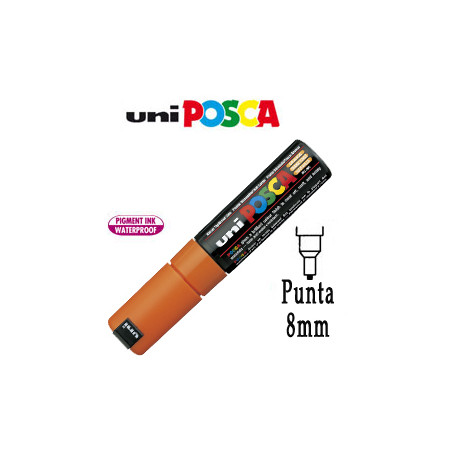 marcatore uni posca pen pc8k p.scalpello 8mm arancio uni mitsubishi