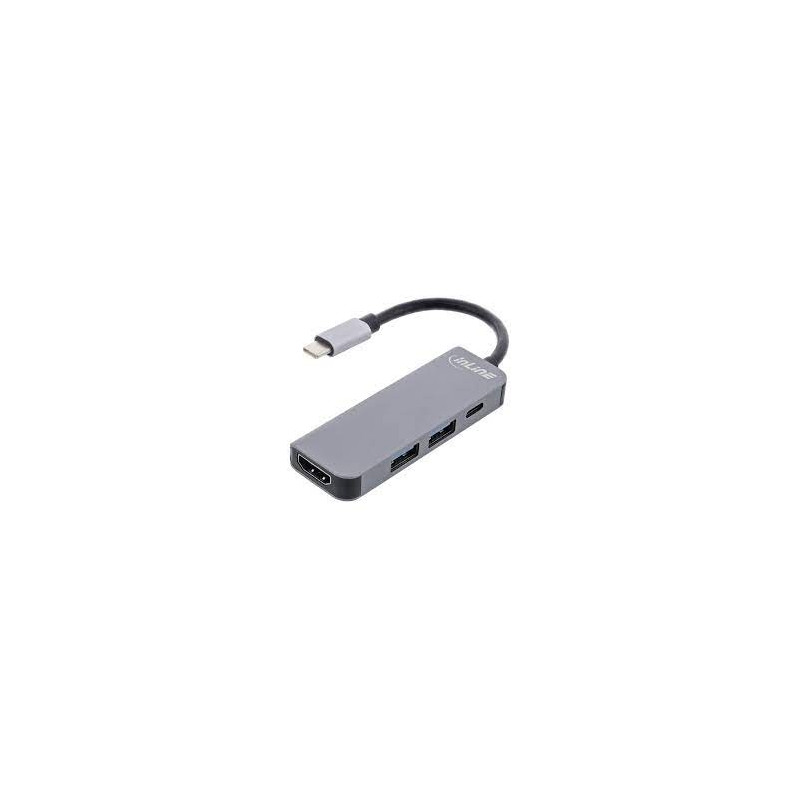 hub multifunzione inline usb 3.2 1xusb-c/2xusb-a/hdmi grigio