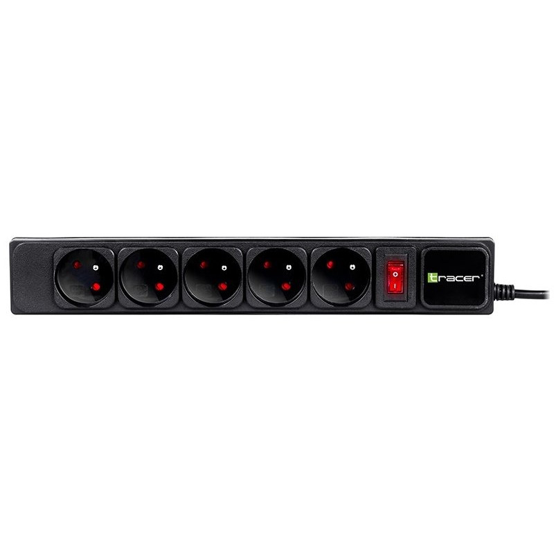 multipresa tracer powergear 5prese con cavo 5m 2300w nero [altraze00047138]