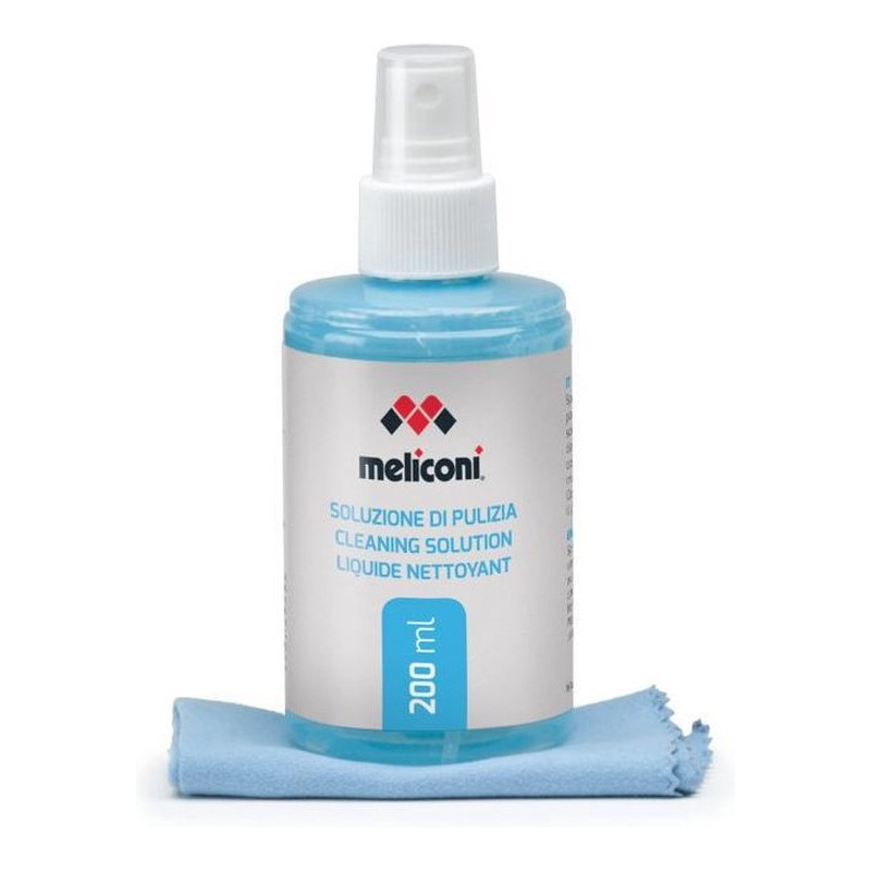 detergente meliconi c200 spray per schermi + panno in microfibra