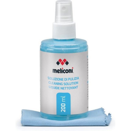 detergente meliconi c200 spray per schermi + panno in microfibra