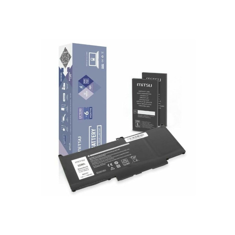 batteria notebook mitsu per dell latitude mxv9v 7200mah 55wh 7.6v