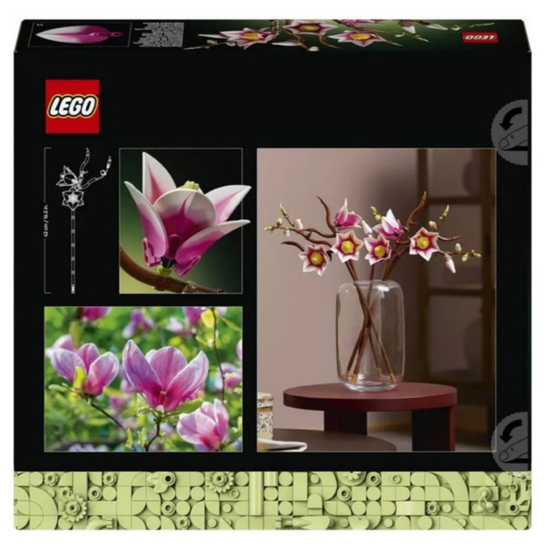 set di costruzioni lego magnolia decorazione floreale per adulti