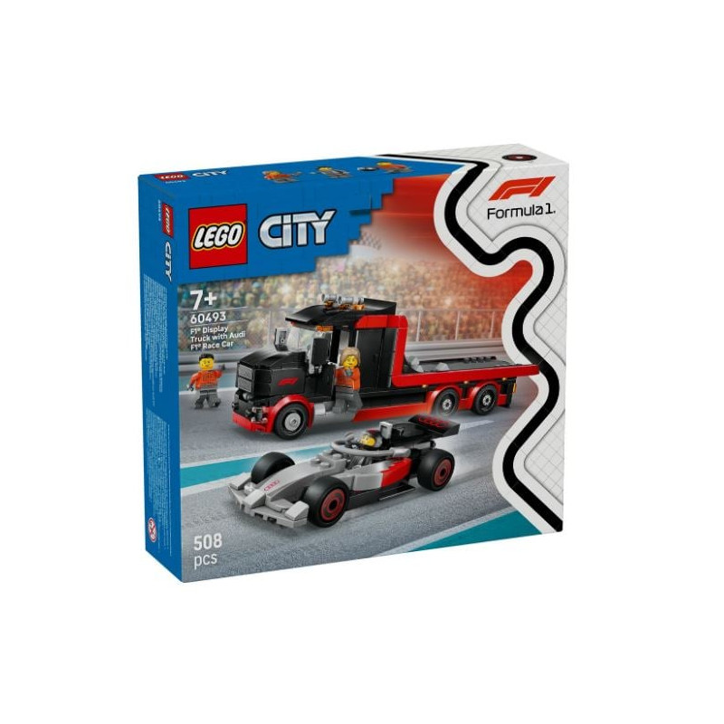 kit di costruzione lego f1 camion trasportatore con auto da corsa