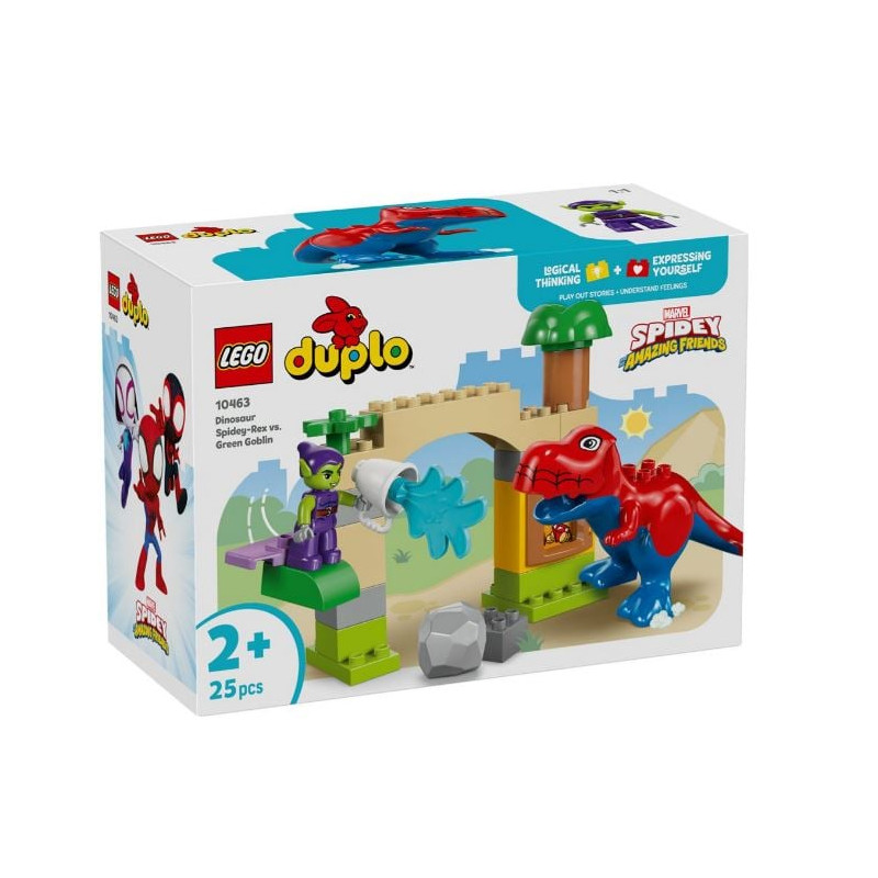 set di costruzioni lego duplo dinosauro spidey rex contro green goblin