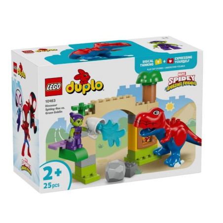 set di costruzioni lego duplo dinosauro spidey rex contro green goblin