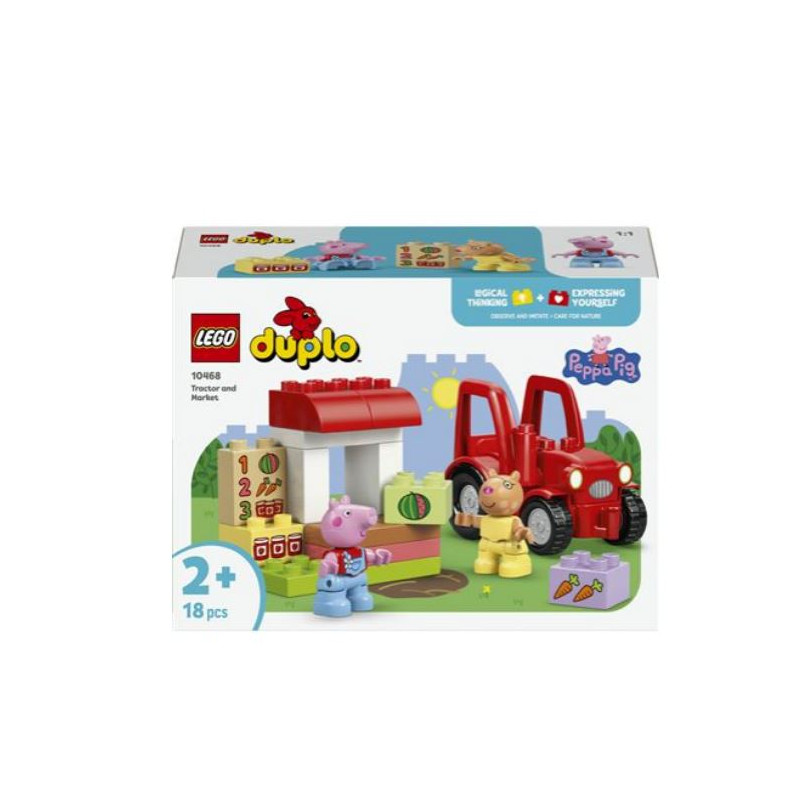 giocattolo educativo lego duplo peppa pig trattore e mercato multicolore