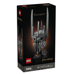 set di costruzione lego icons signore degli anelli elmo di sauron