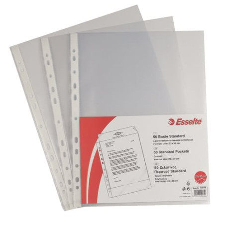 buste trasparenti forate esselte 50pz. standard a4 antiriflesso [395097300]