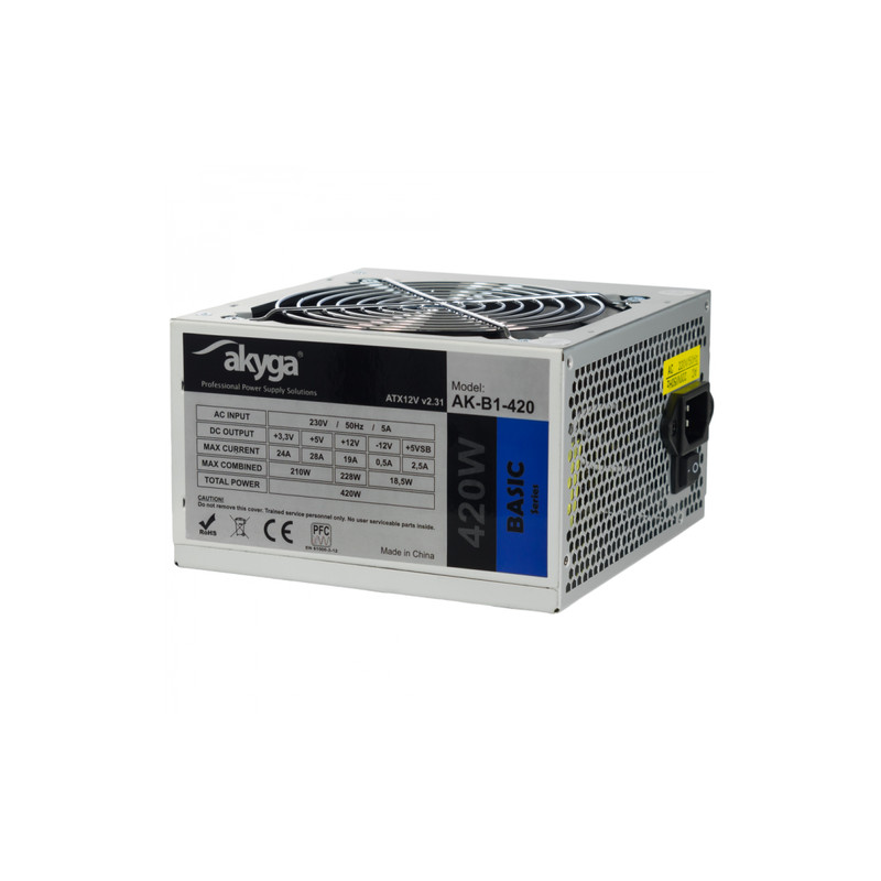 alimentatore 420w akyga ak-b1-420 atx grigio