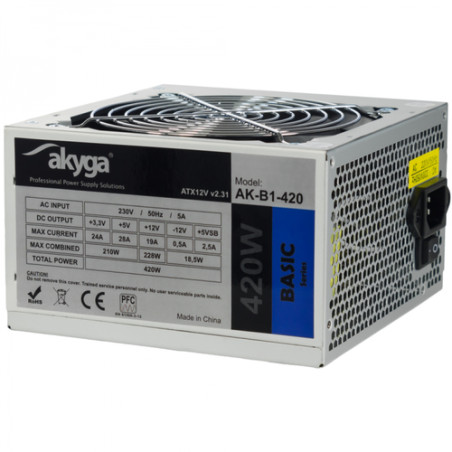 alimentatore 420w akyga ak-b1-420 atx grigio
