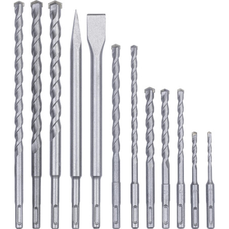 set punte trapano e scalpelli einhell sds-plus 12pz [49240295]