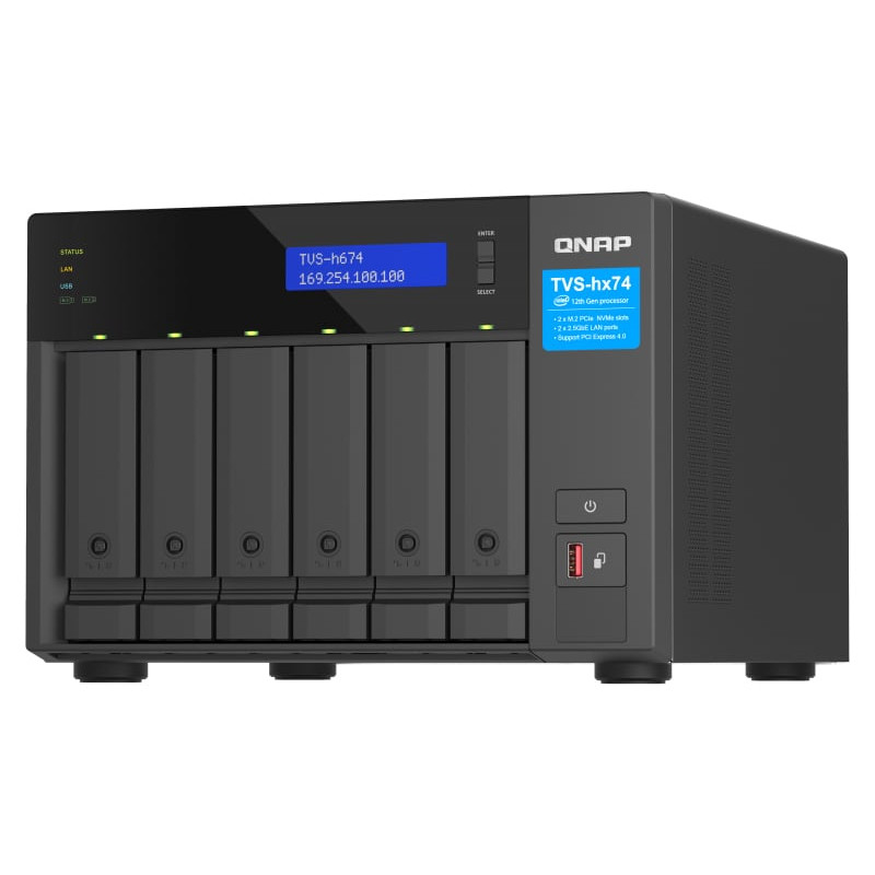 nas qnap tvs-h674 6-bay nero [tvs-h674-i3-16g]