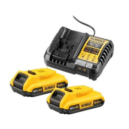 starter kit dewalt dcb1104d2 caricabatterie con 2 batterie 18v 2mah
