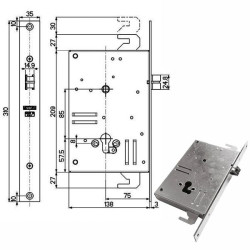serratura infilare mottura ferro 35x310 nera [898v613w0e]