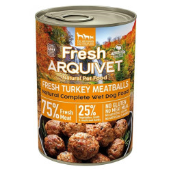 cibo umido arquivet polpette di tacchino fresco per cani 400g