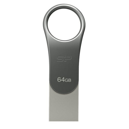Pen drive 64gb silicon power type-c ready c80 usb 3.0 argento