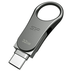 Pen drive 32gb silicon power c80 type c-ready usb3.0 argento