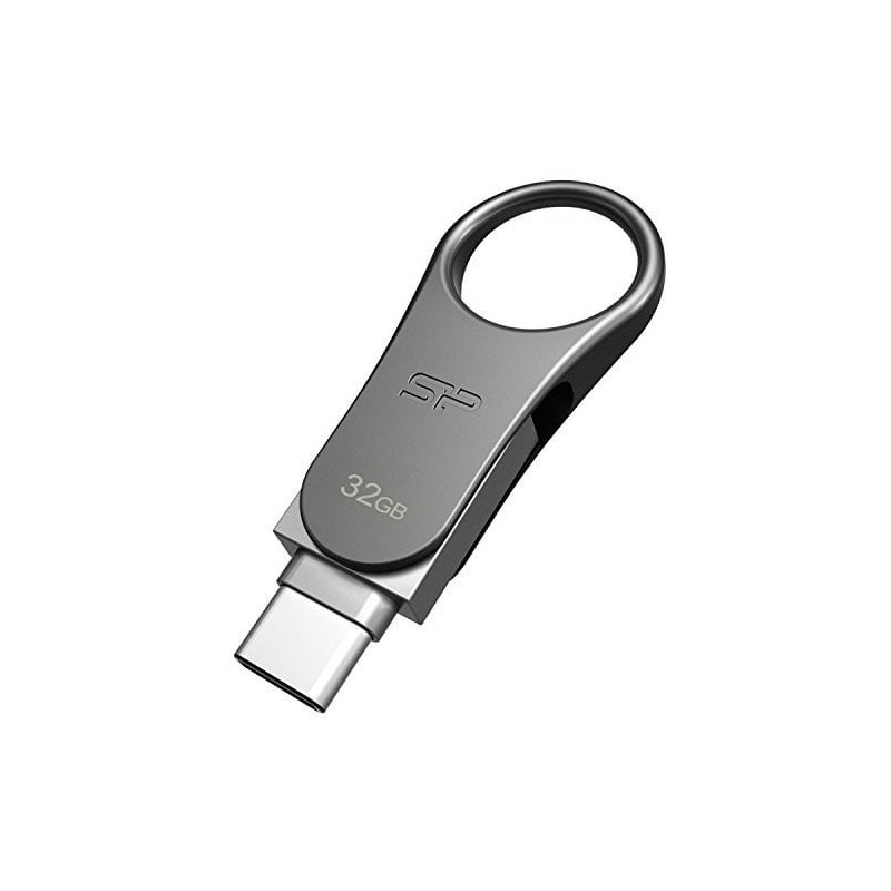 Pen drive 32gb silicon power c80 type c-ready usb3.0 argento