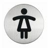 pittogramma Ø 8,3cm 'toilette donna' in acciaio [4904-23]