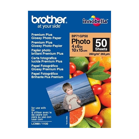 carta fotografica brother lucida 10 x 15cm [bp71gp50]