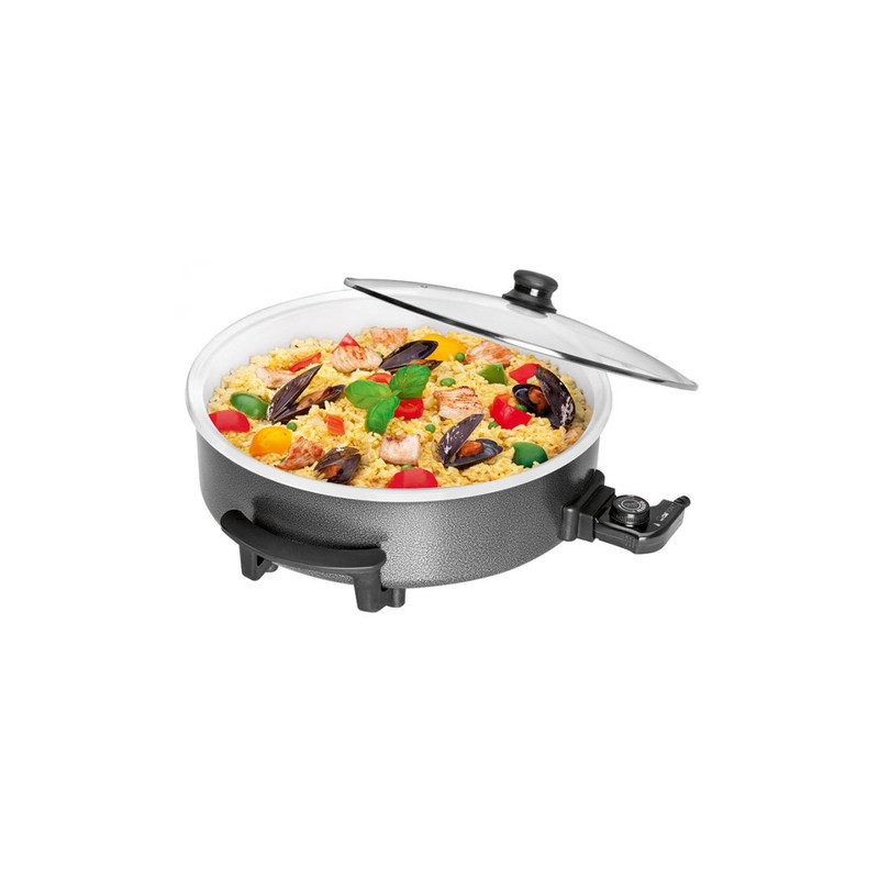 padella elettrica clatronic pp 3570 c con coperchio in vetro 42cm