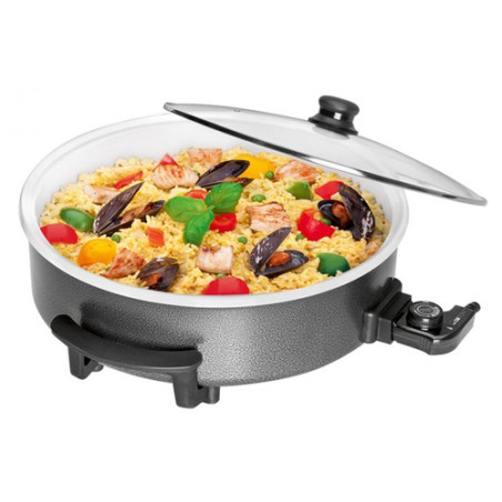 padella elettrica clatronic pp 3570 c con coperchio in vetro 42cm