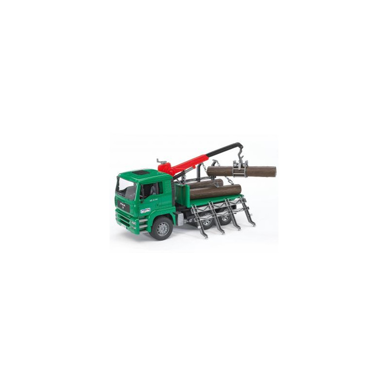 bruder spielweren 02769 camion man trasporto 3 tronchi