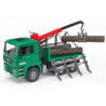 bruder spielweren 02769 camion man trasporto 3 tronchi