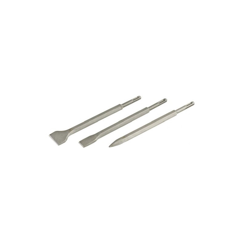 set 3 scalpelli einhell 247190 in acciaio temprato attacco sds plus