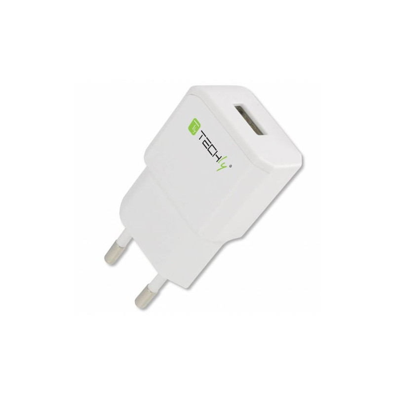 Alimentatore da rete techly 1p usb 5v/2.1a bianco