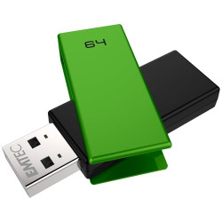 pen drive 64gb emtec c350 usb 2.0 nero/verde [ecmmd64gc352]