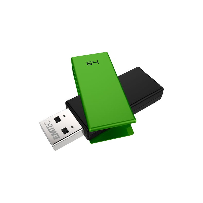 pen drive 64gb emtec c350 usb 2.0 nero/verde [ecmmd64gc352]