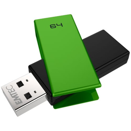 pen drive 64gb emtec c350 usb 2.0 nero/verde [ecmmd64gc352]