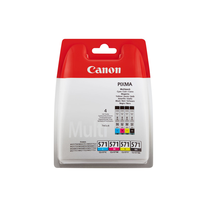 Cartuccia canon cli-571 multipack serbatoio c/m/g/n in blister