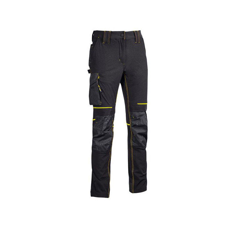 pantaloni da lavoro u power in nylon l/nero/giallo [pe145bc-l]