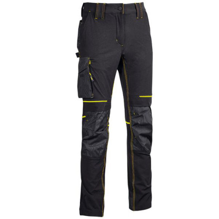 pantaloni da lavoro u power in nylon l/nero/giallo [pe145bc-l]
