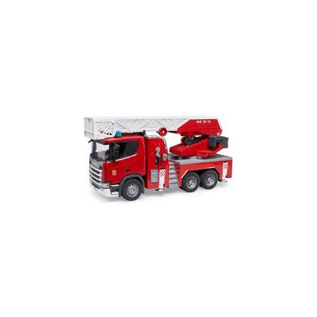bruder scania super 560r autopompa antincendio con luce e suono rosso