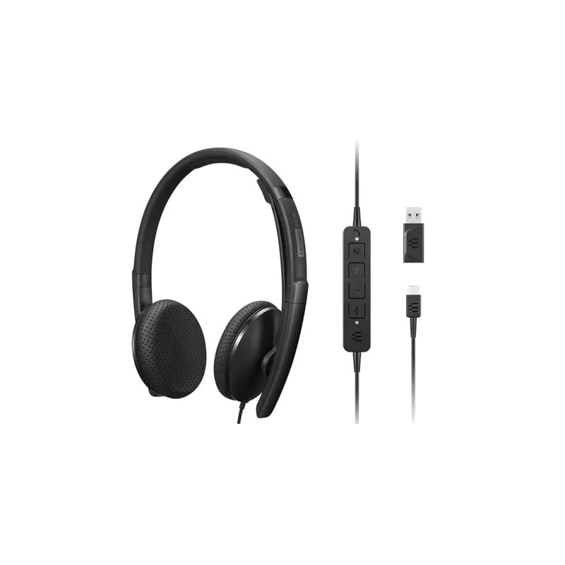 cuffia lenovo voip 4xd1m45626 padiglione cablato 1m nero [4xd1m45626]