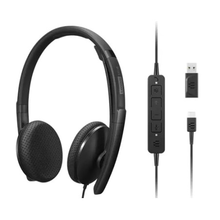 cuffia lenovo voip 4xd1m45626 padiglione cablato 1m nero [4xd1m45626]