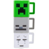 set di tazze paladone minecraft mug impilabili 250ml verde/grigio/bianco