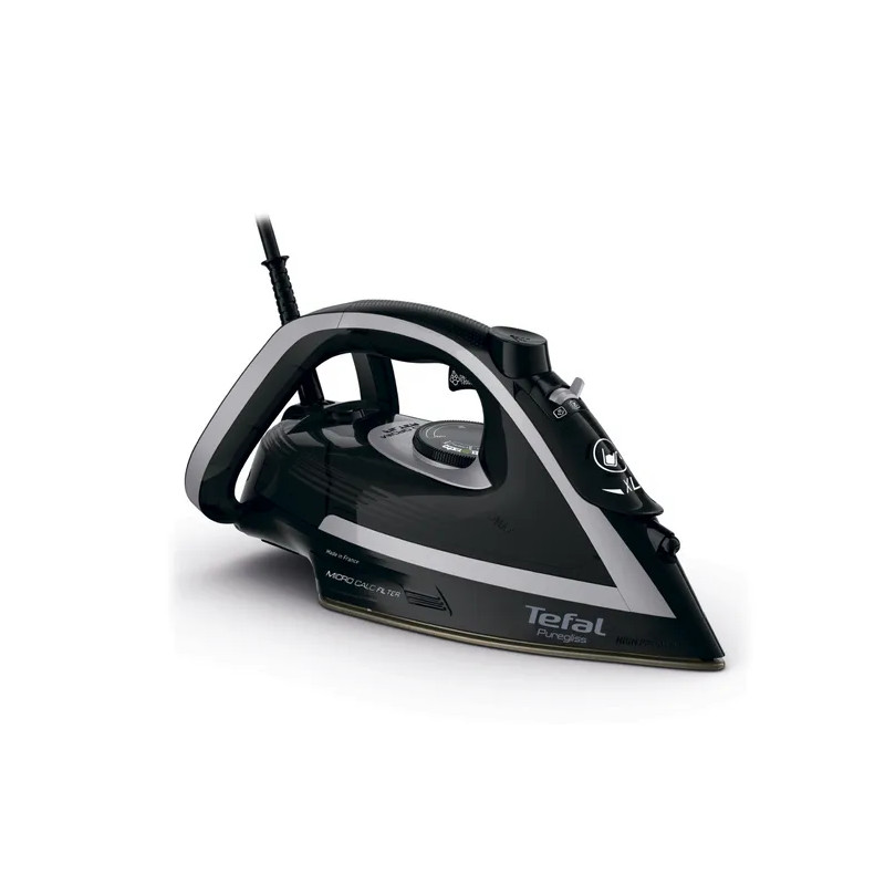 ferro da stiro tefal puregliss fv8062e0 a vapore 3000w nero/grigio