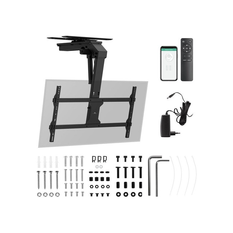 supporto tv elettrico maclean mc-109 t da soffitto per 43-86''