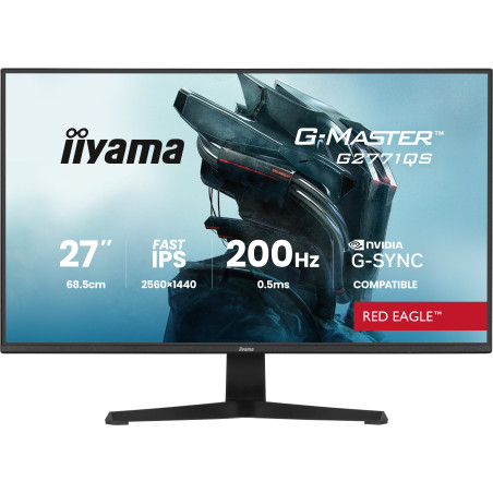 monitor led 27" iiyama g-master g2771qs-b1 quad hd 2560x1440p/0.5ms/classe